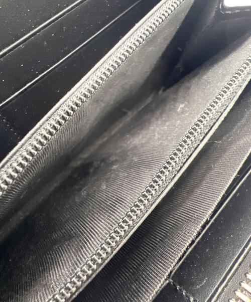 GUCCI（グッチ）GUCCI (グッチ) ラウンドファスナー財布 ブラック×ベージュの古着・服飾アイテム