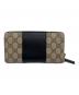 GUCCI (グッチ) ラウンドファスナー財布 ブラック×ベージュ：25000円