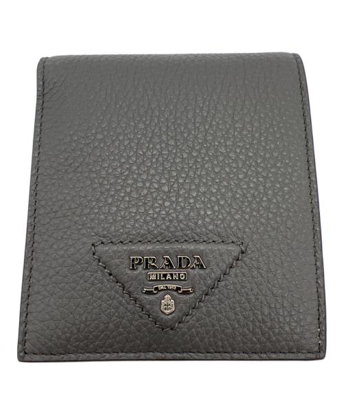 PRADA（プラダ）PRADA (プラダ) ヴィッテロダイノ 2つ折り財布 グレーの古着・服飾アイテム