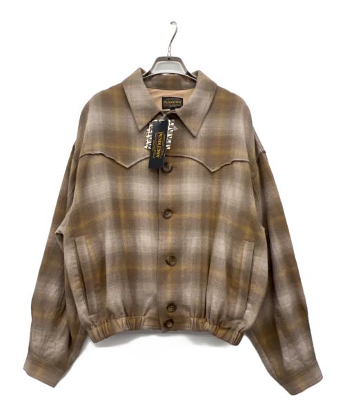 PENDLETON（ペンドルトン）PENDLETON (ペンドルトン) チェックブルゾン ベージュ サイズ:Ｌの古着・服飾アイテム