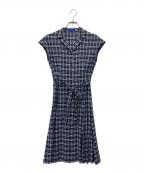 BLUE LABEL CRESTBRIDGEブルーレーベルクレストブリッジ）の古着「ノースリーブワンピース」｜ネイビー