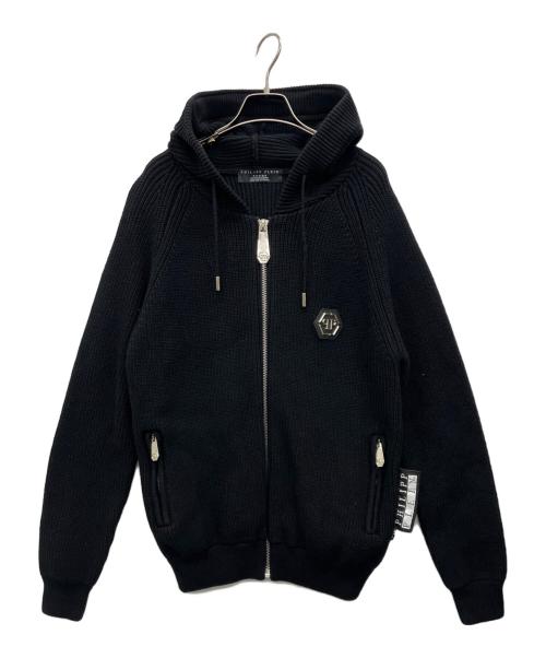 PHILIPP PLEIN HOMME（フィリップレインオム）PHILIPP PLEIN HOMME (フィリップレインオム) ジップパーカー ブラック サイズ:XXLの古着・服飾アイテム