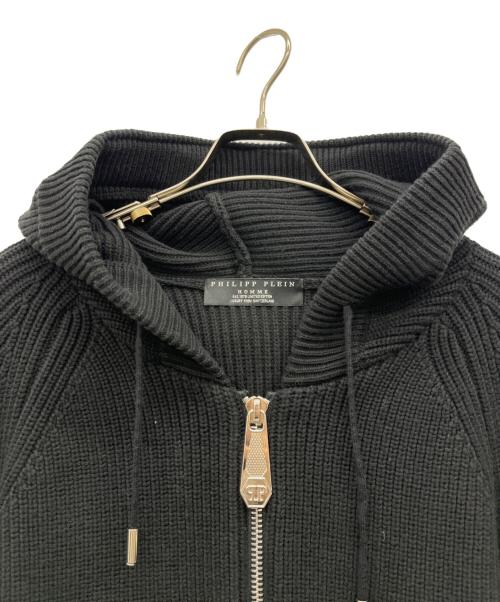 PHILIPP PLEIN HOMME（フィリップレインオム）PHILIPP PLEIN HOMME (フィリップレインオム) ジップパーカー ブラック サイズ:XXLの古着・服飾アイテム