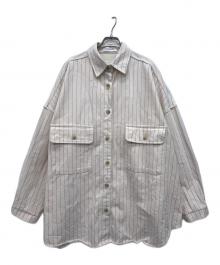 The Frankie shop（フランキーショップ）の古着「シャツジャケット」｜アイボリー×オレンジ