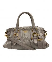 PRADA（プラダ）の古着「2WAYギャザーバッグ」｜ベージュ