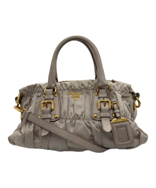 PRADA（プラダ）PRADA (プラダ) 2WAYギャザーバッグ ベージュの古着・服飾アイテム