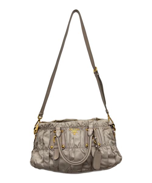 PRADA（プラダ）PRADA (プラダ) 2WAYギャザーバッグ ベージュの古着・服飾アイテム