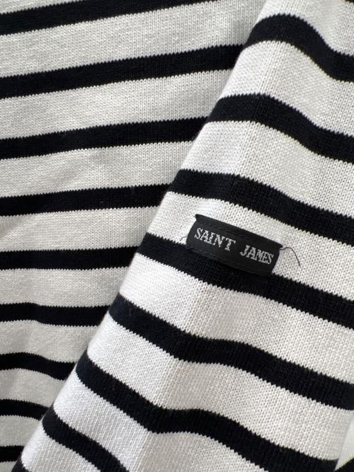 SAINT JAMES（セントジェームス）SAINT JAMES (セントジェームス) 長袖カットソー ホワイト×ブラック サイズ:XXSの古着・服飾アイテム