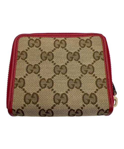 GUCCI（グッチ）GUCCI (グッチ) 2つ折り財布 レッド×ベージュの古着・服飾アイテム