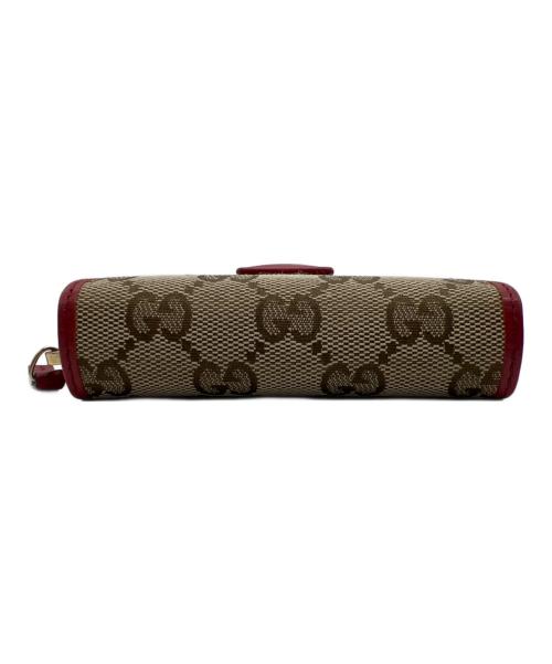 GUCCI（グッチ）GUCCI (グッチ) 2つ折り財布 レッド×ベージュの古着・服飾アイテム