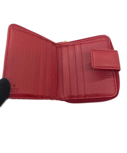 GUCCI（グッチ）GUCCI (グッチ) 2つ折り財布 レッド×ベージュの古着・服飾アイテム