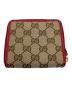 GUCCI (グッチ) 2つ折り財布 レッド×ベージュ：14000円