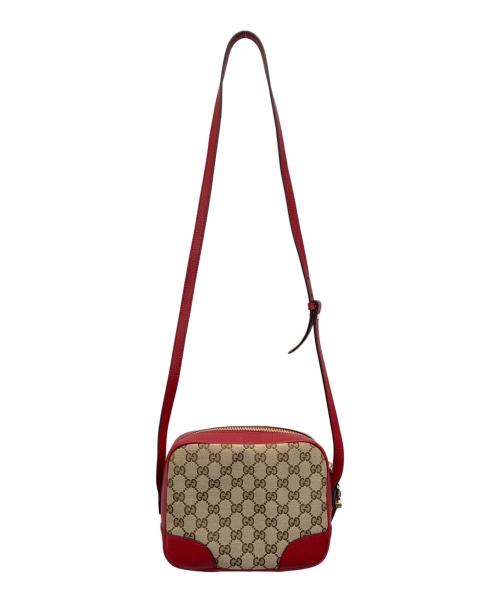 GUCCI（グッチ）GUCCI (グッチ) ショルダーバッグ ベージュ×レッドの古着・服飾アイテム