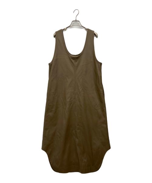 AEWEN MATOPH（イウエン マトフ）AEWEN MATOPH (イウエン マトフ) レザーライク シャツテール ワンピース ブラウン サイズ:38の古着・服飾アイテム