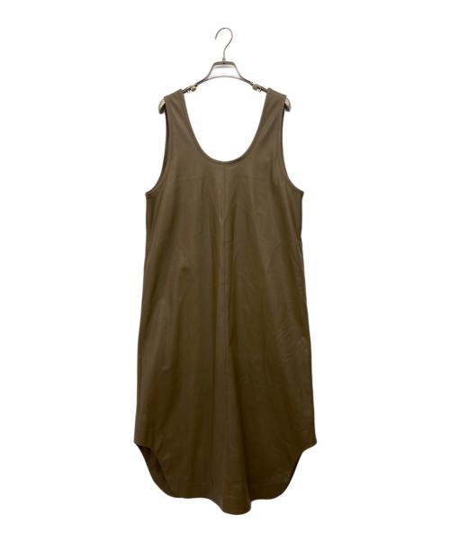 AEWEN MATOPH（イウエン マトフ）AEWEN MATOPH (イウエン マトフ) レザーライク シャツテール ワンピース ブラウン サイズ:38の古着・服飾アイテム