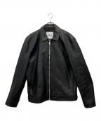ZARAザラ）の古着「ラムレザーシングルライダースジャケット」｜ブラック