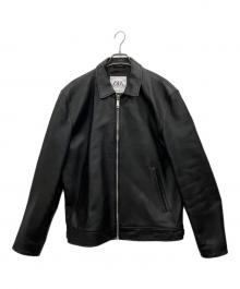 ZARA（ザラ）の古着「ラムレザーシングルライダースジャケット」｜ブラック