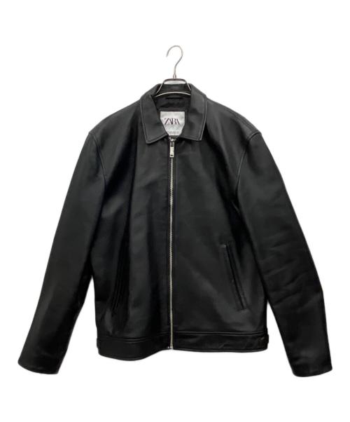 ZARA（ザラ）ZARA (ザラ) ラムレザーシングルライダースジャケット ブラック サイズ:XLの古着・服飾アイテム