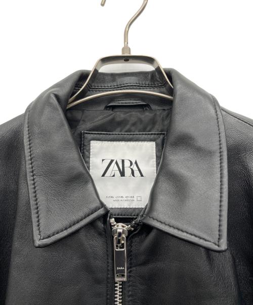ZARA（ザラ）ZARA (ザラ) ラムレザーシングルライダースジャケット ブラック サイズ:XLの古着・服飾アイテム