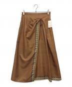 BALLSEYボールジィ）の古着「ロンバスプリント ラップスカート」｜オレンジ