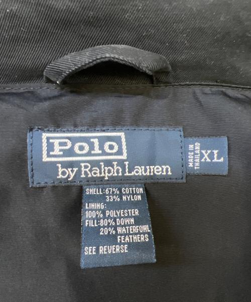 POLO RALPH LAUREN（ポロ・ラルフローレン）POLO RALPH LAUREN (ポロ・ラルフローレン) コットンナイロン生地ダウンジャケット ブラック サイズ:XLの古着・服飾アイテム