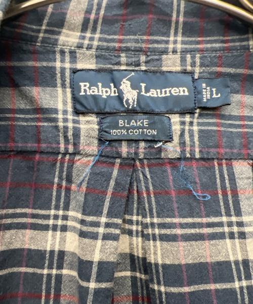 RALPH LAUREN（ラルフローレン）RALPH LAUREN (ラルフローレン) 半袖シャツ ネイビー×グレー サイズ:Lの古着・服飾アイテム