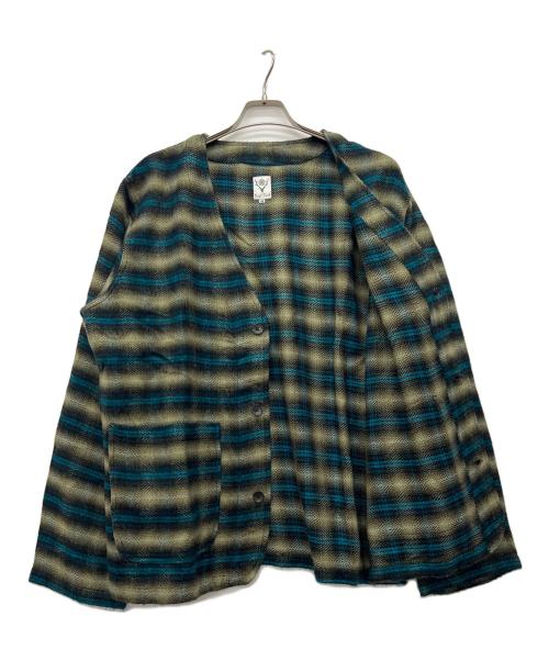 South2 West8（サウスツー ウエストエイト）South2 West8 (サウスツー ウエストエイト) 長袖シャツ ブラック×グリーン サイズ:Mの古着・服飾アイテム