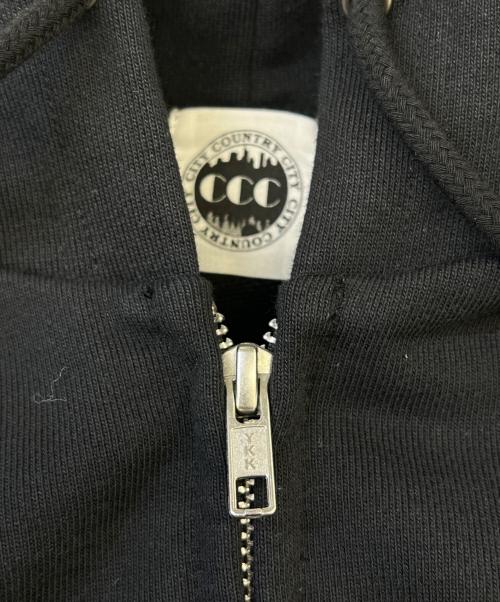 city country city（シティーカントリーシティー）city country city (シティーカントリーシティー) ジップパーカー ブラック サイズ:Lの古着・服飾アイテム