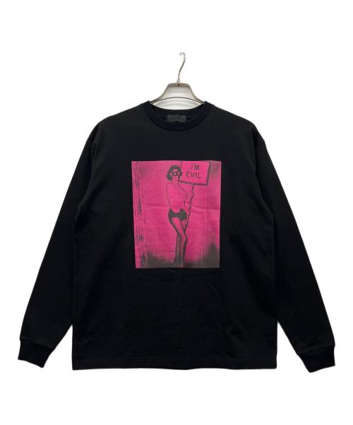 GOD SELECTION XXX（ゴッド セレクション トリプルエックス）GOD SELECTION XXX (ゴッド セレクション トリプルエックス) 長袖カットソー ブラック×ピンク サイズ:Lの古着・服飾アイテム