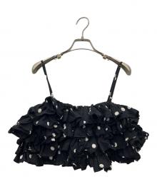 crinkle crinkle crinkle（クリンクル クリンクル クリンクル）の古着「ドットフリルキャミ」｜ブラック