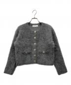 NOLLEY'S sophiノーリーズソフィー）の古着「接結編みアンゴラ混ニットジャケット」｜グレー