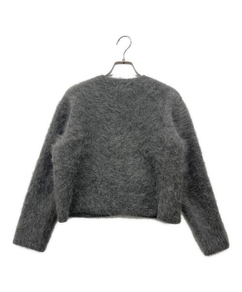NOLLEY'S sophi（ノーリーズソフィー）NOLLEY'S sophi (ノーリーズソフィー) 接結編みアンゴラ混ニットジャケット グレー サイズ:38の古着・服飾アイテム