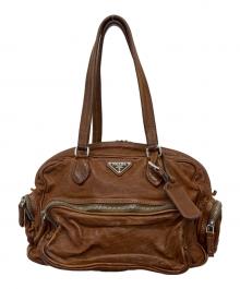 PRADA（プラダ）の古着「ウォッシュドレザーボストンバッグ」｜ブラウン