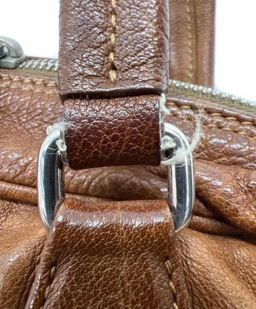 PRADA（プラダ）PRADA (プラダ) ウォッシュドレザーボストンバッグ ブラウンの古着・服飾アイテム