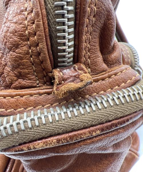 PRADA（プラダ）PRADA (プラダ) ウォッシュドレザーボストンバッグ ブラウンの古着・服飾アイテム