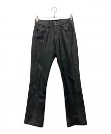 MIDWEST HOMME（ミッドウエスト オム）の古着「レザーパンツ」｜ブラック
