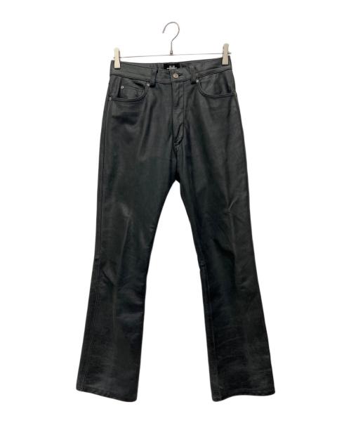 MIDWEST HOMME（ミッドウエスト オム）MIDWEST　HOMME (ミッドウエスト オム) レザーパンツ ブラック サイズ:Mの古着・服飾アイテム