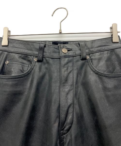 MIDWEST HOMME（ミッドウエスト オム）MIDWEST　HOMME (ミッドウエスト オム) レザーパンツ ブラック サイズ:Mの古着・服飾アイテム