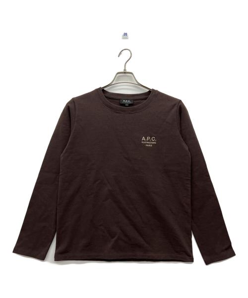 A.P.C.（アーペーセー）A.P.C. (アーペーセー) 長袖カットソー ブラウン サイズ:Lの古着・服飾アイテム