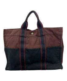 HERMES（エルメス）の古着「トートバッグ フールトゥMM」｜ブラック×レッド