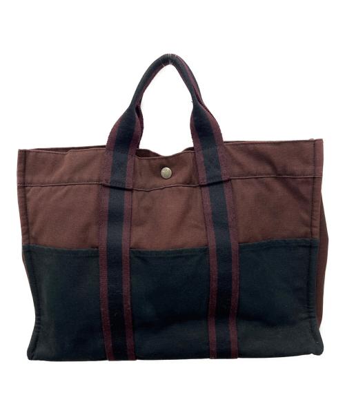 HERMES（エルメス）HERMES (エルメス) トートバッグ フールトゥMM ブラック×レッドの古着・服飾アイテム