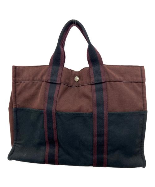 HERMES（エルメス）HERMES (エルメス) トートバッグ フールトゥMM ブラック×レッドの古着・服飾アイテム