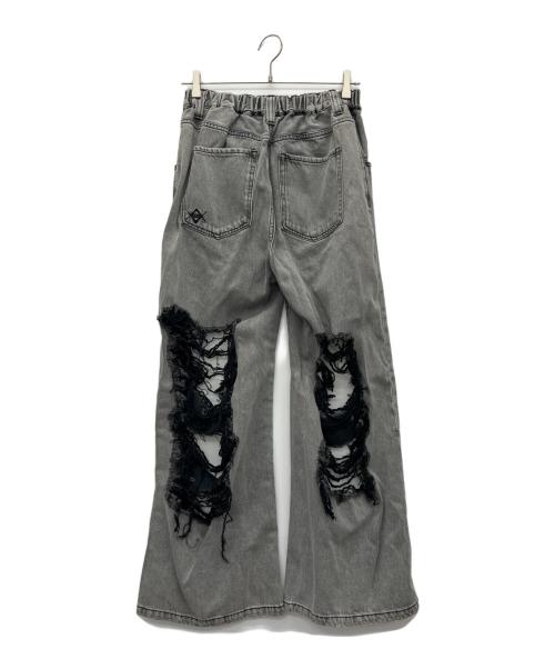 REFLEM（レフレム）REFLEM (レフレム) ハイクラッシュデニムパンツ グレー サイズ:Freeの古着・服飾アイテム