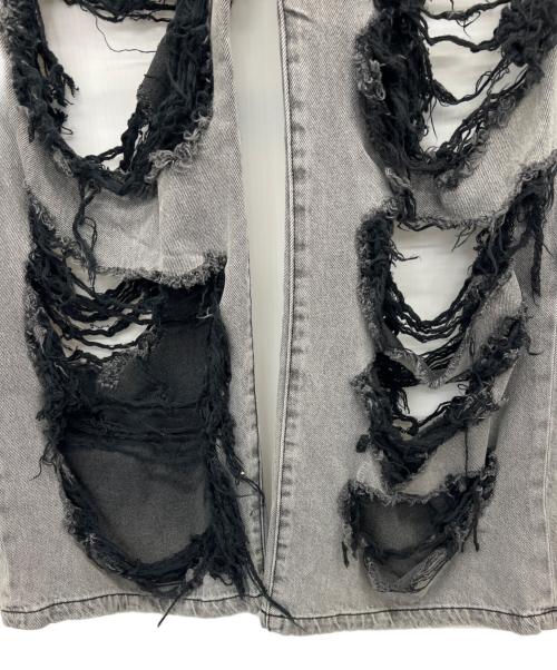 REFLEM（レフレム）REFLEM (レフレム) ハイクラッシュデニムパンツ グレー サイズ:Freeの古着・服飾アイテム