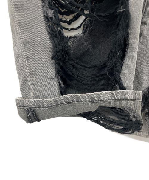 REFLEM（レフレム）REFLEM (レフレム) ハイクラッシュデニムパンツ グレー サイズ:Freeの古着・服飾アイテム