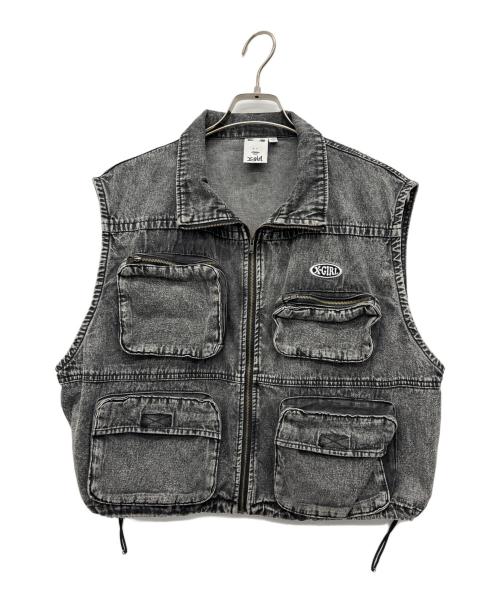 X-GIRL（エックスガール）X-GIRL (エックスガール) デニムベスト グレー サイズ:ONEの古着・服飾アイテム