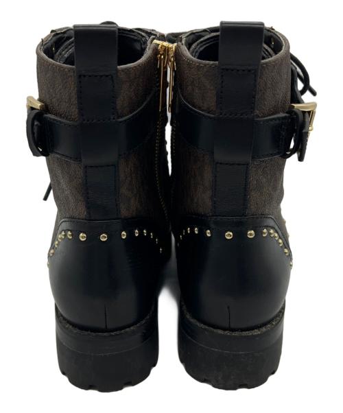 MICHAEL KORS（マイケルコース）MICHAEL KORS (マイケルコース) キンケイド ロゴ スタッズ コンバットブーツ ブラウン サイズ:不明の古着・服飾アイテム