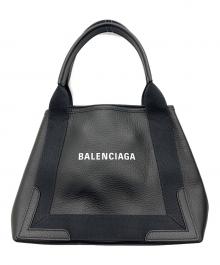 BALENCIAGA（バレンシアガ）の古着「ハンドバッグ 	ネイビーカバス」｜ブラック