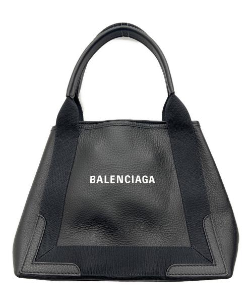 BALENCIAGA（バレンシアガ）BALENCIAGA (バレンシアガ) ハンドバッグ 	ネイビーカバス ブラックの古着・服飾アイテム