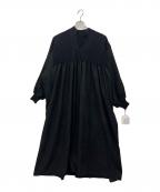 AIJANアイジャン）の古着「コーデュロイ×ニットコンビキーネックワンピース」｜ブラック